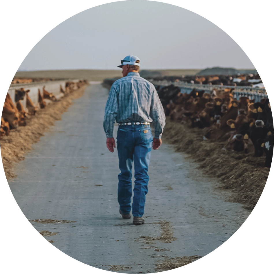 Farmer walking