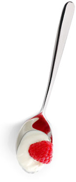 spoon of yogurt