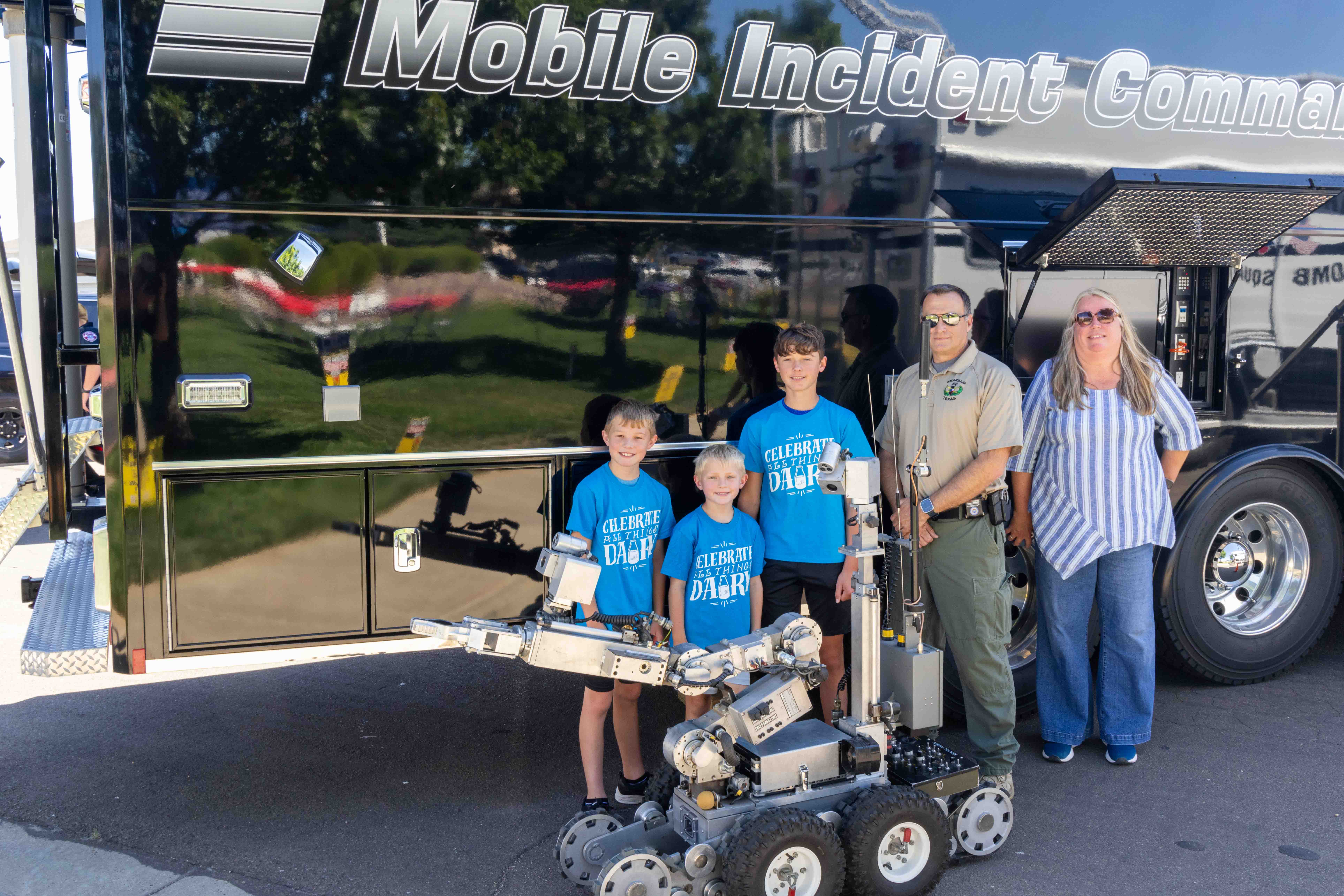 Dairy Farm Family with Mobile Police Unit