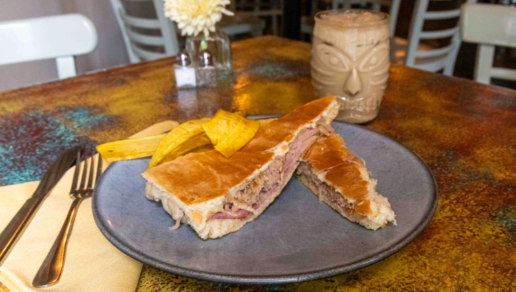 Cubano Sandwich with a Florachino drink