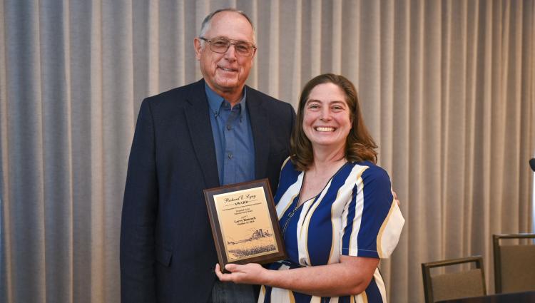 Larry Hancock receiving Lyng award